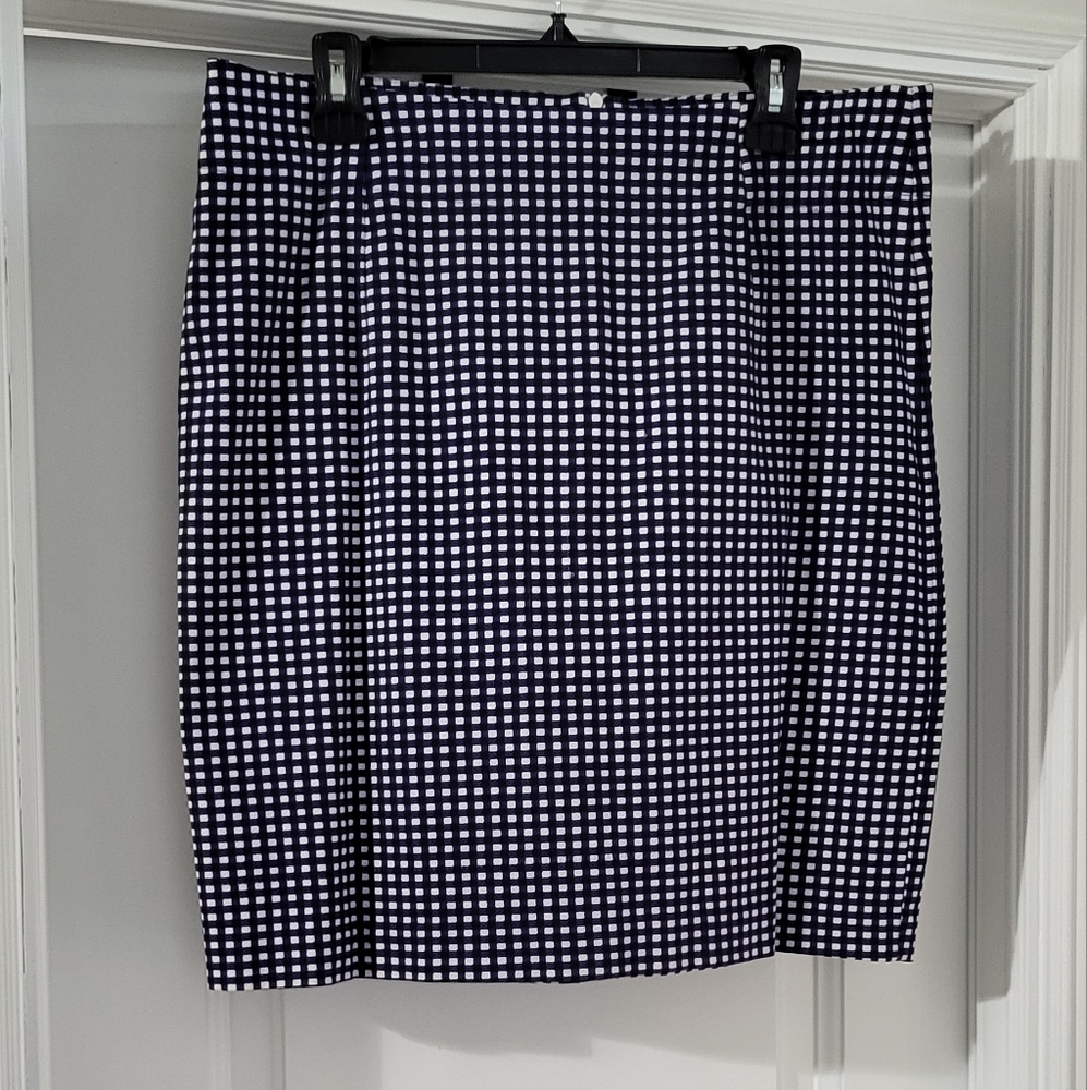 Classic Blue and White Checkered Skirt